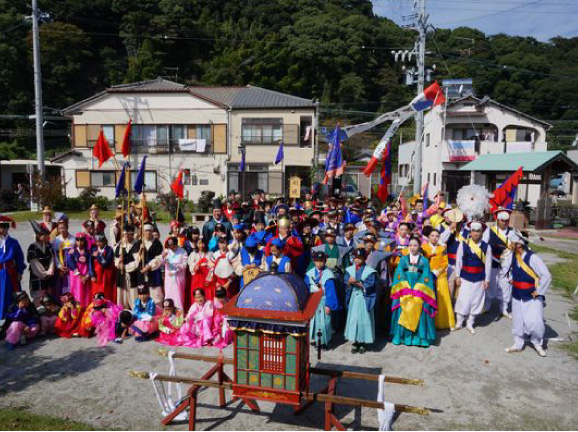 県内唯一の朝鮮通信使の再現行列